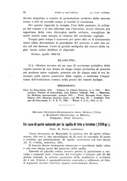 La clinica ostetrica rivista di ostetricia, ginecologia e pediatria. - A. 1, n. 1 (1899)-a. 40, n. 12 (dic. 1938)