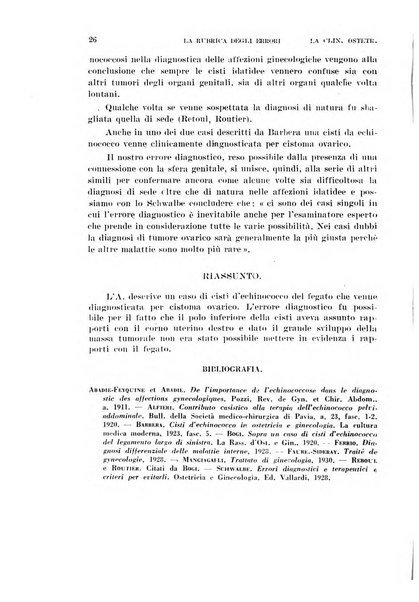 La clinica ostetrica rivista di ostetricia, ginecologia e pediatria. - A. 1, n. 1 (1899)-a. 40, n. 12 (dic. 1938)