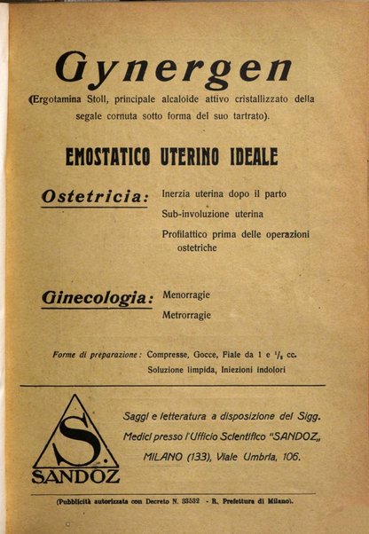 La clinica ostetrica rivista di ostetricia, ginecologia e pediatria. - A. 1, n. 1 (1899)-a. 40, n. 12 (dic. 1938)