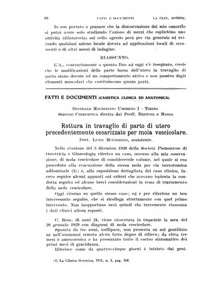 La clinica ostetrica rivista di ostetricia, ginecologia e pediatria. - A. 1, n. 1 (1899)-a. 40, n. 12 (dic. 1938)