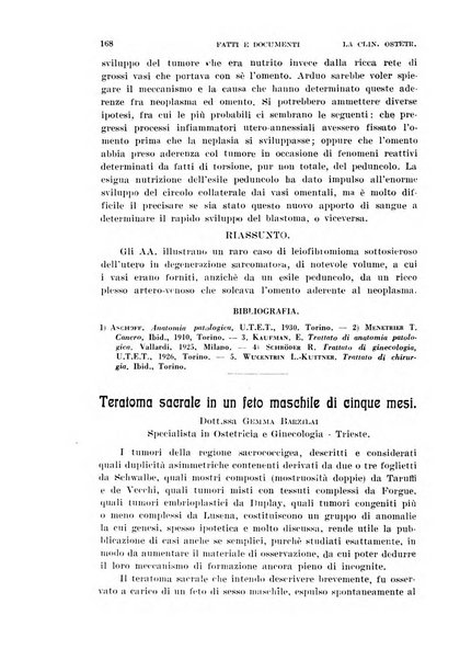 La clinica ostetrica rivista di ostetricia, ginecologia e pediatria. - A. 1, n. 1 (1899)-a. 40, n. 12 (dic. 1938)