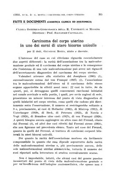 La clinica ostetrica rivista di ostetricia, ginecologia e pediatria. - A. 1, n. 1 (1899)-a. 40, n. 12 (dic. 1938)