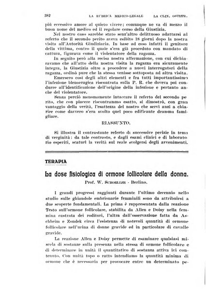 La clinica ostetrica rivista di ostetricia, ginecologia e pediatria. - A. 1, n. 1 (1899)-a. 40, n. 12 (dic. 1938)