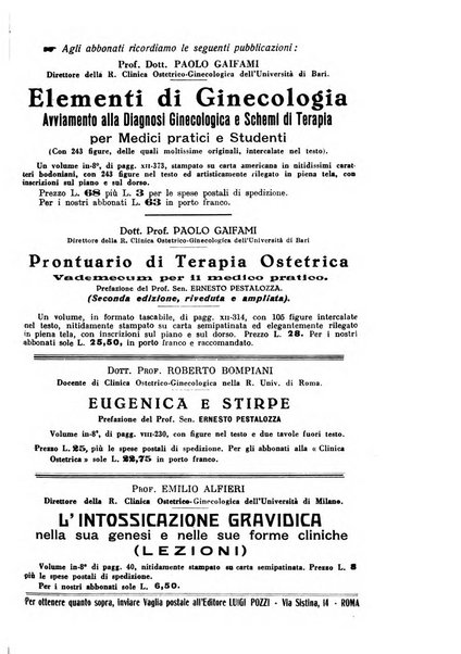 La clinica ostetrica rivista di ostetricia, ginecologia e pediatria. - A. 1, n. 1 (1899)-a. 40, n. 12 (dic. 1938)