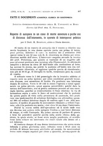 La clinica ostetrica rivista di ostetricia, ginecologia e pediatria. - A. 1, n. 1 (1899)-a. 40, n. 12 (dic. 1938)