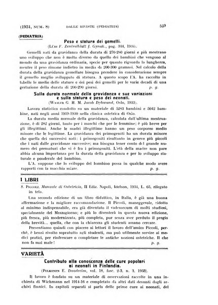 La clinica ostetrica rivista di ostetricia, ginecologia e pediatria. - A. 1, n. 1 (1899)-a. 40, n. 12 (dic. 1938)