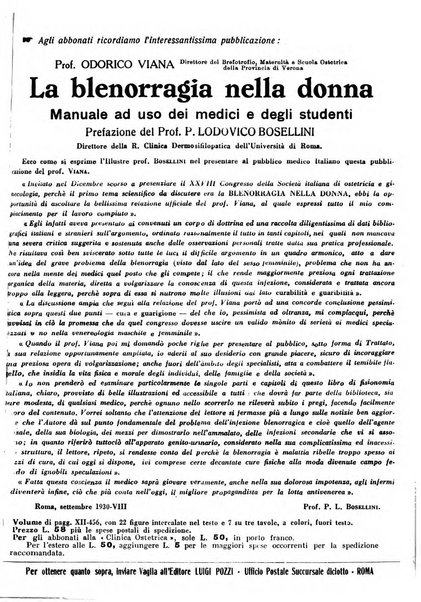 La clinica ostetrica rivista di ostetricia, ginecologia e pediatria. - A. 1, n. 1 (1899)-a. 40, n. 12 (dic. 1938)