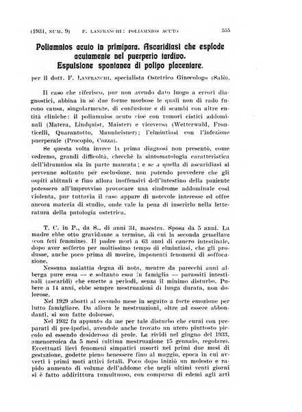 La clinica ostetrica rivista di ostetricia, ginecologia e pediatria. - A. 1, n. 1 (1899)-a. 40, n. 12 (dic. 1938)