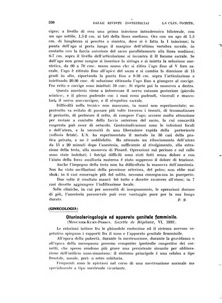 La clinica ostetrica rivista di ostetricia, ginecologia e pediatria. - A. 1, n. 1 (1899)-a. 40, n. 12 (dic. 1938)