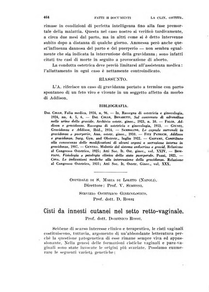 La clinica ostetrica rivista di ostetricia, ginecologia e pediatria. - A. 1, n. 1 (1899)-a. 40, n. 12 (dic. 1938)