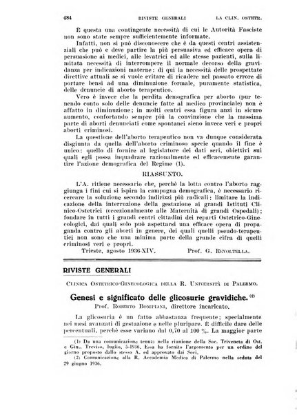 La clinica ostetrica rivista di ostetricia, ginecologia e pediatria. - A. 1, n. 1 (1899)-a. 40, n. 12 (dic. 1938)