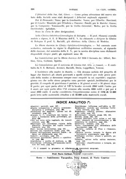 La clinica ostetrica rivista di ostetricia, ginecologia e pediatria. - A. 1, n. 1 (1899)-a. 40, n. 12 (dic. 1938)