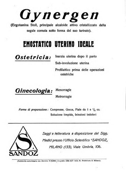 La clinica ostetrica rivista di ostetricia, ginecologia e pediatria. - A. 1, n. 1 (1899)-a. 40, n. 12 (dic. 1938)