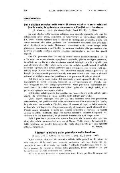 La clinica ostetrica rivista di ostetricia, ginecologia e pediatria. - A. 1, n. 1 (1899)-a. 40, n. 12 (dic. 1938)