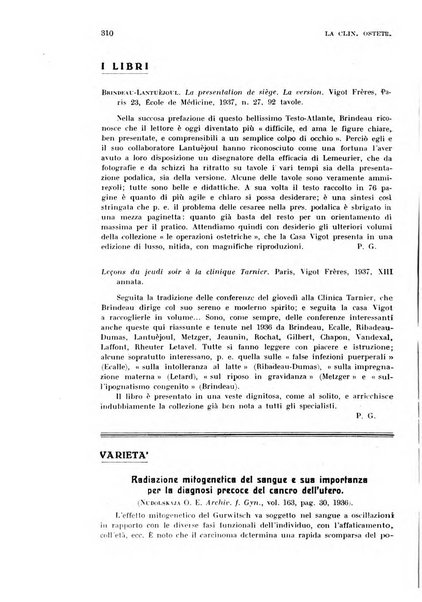 La clinica ostetrica rivista di ostetricia, ginecologia e pediatria. - A. 1, n. 1 (1899)-a. 40, n. 12 (dic. 1938)