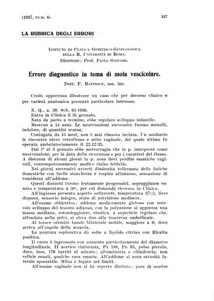 La clinica ostetrica rivista di ostetricia, ginecologia e pediatria. - A. 1, n. 1 (1899)-a. 40, n. 12 (dic. 1938)