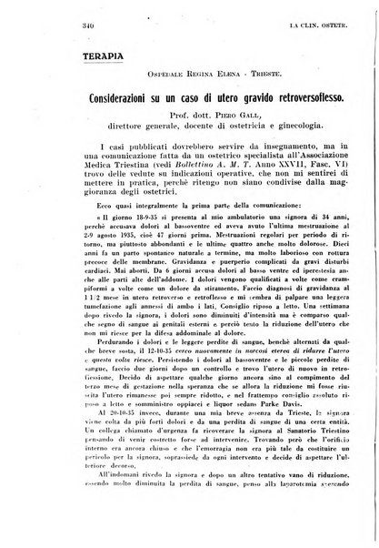 La clinica ostetrica rivista di ostetricia, ginecologia e pediatria. - A. 1, n. 1 (1899)-a. 40, n. 12 (dic. 1938)