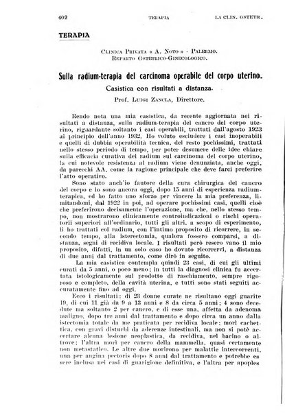 La clinica ostetrica rivista di ostetricia, ginecologia e pediatria. - A. 1, n. 1 (1899)-a. 40, n. 12 (dic. 1938)