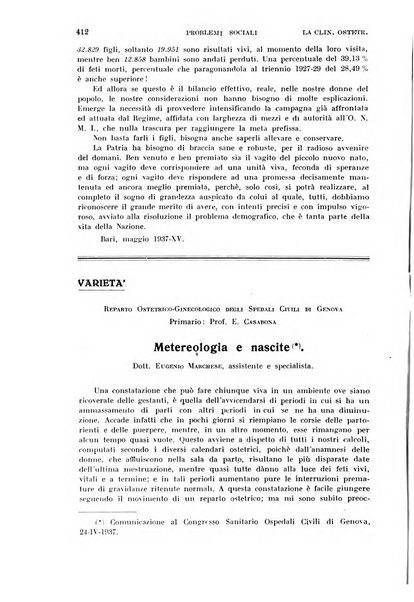 La clinica ostetrica rivista di ostetricia, ginecologia e pediatria. - A. 1, n. 1 (1899)-a. 40, n. 12 (dic. 1938)