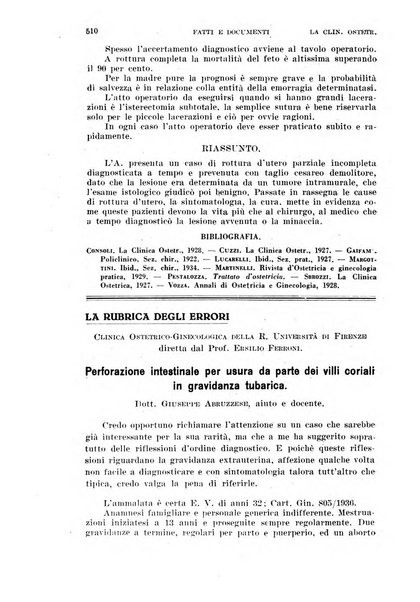 La clinica ostetrica rivista di ostetricia, ginecologia e pediatria. - A. 1, n. 1 (1899)-a. 40, n. 12 (dic. 1938)