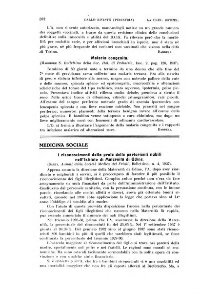 La clinica ostetrica rivista di ostetricia, ginecologia e pediatria. - A. 1, n. 1 (1899)-a. 40, n. 12 (dic. 1938)