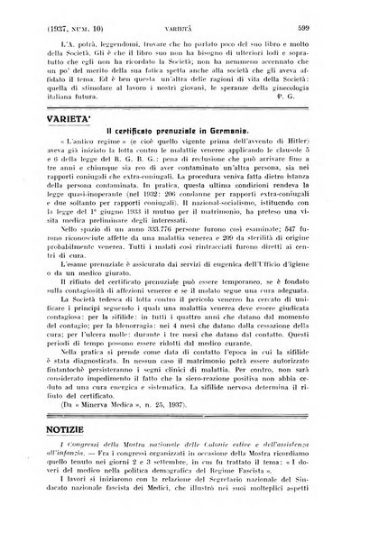 La clinica ostetrica rivista di ostetricia, ginecologia e pediatria. - A. 1, n. 1 (1899)-a. 40, n. 12 (dic. 1938)