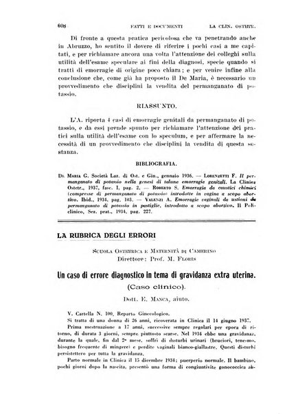 La clinica ostetrica rivista di ostetricia, ginecologia e pediatria. - A. 1, n. 1 (1899)-a. 40, n. 12 (dic. 1938)