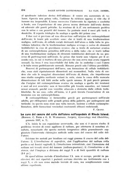 La clinica ostetrica rivista di ostetricia, ginecologia e pediatria. - A. 1, n. 1 (1899)-a. 40, n. 12 (dic. 1938)