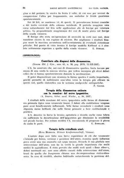 La clinica ostetrica rivista di ostetricia, ginecologia e pediatria. - A. 1, n. 1 (1899)-a. 40, n. 12 (dic. 1938)