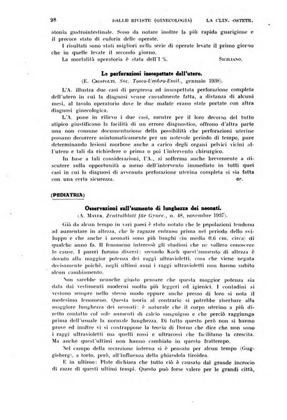 La clinica ostetrica rivista di ostetricia, ginecologia e pediatria. - A. 1, n. 1 (1899)-a. 40, n. 12 (dic. 1938)