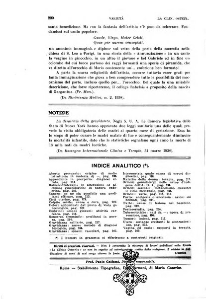 La clinica ostetrica rivista di ostetricia, ginecologia e pediatria. - A. 1, n. 1 (1899)-a. 40, n. 12 (dic. 1938)