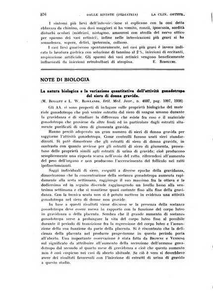 La clinica ostetrica rivista di ostetricia, ginecologia e pediatria. - A. 1, n. 1 (1899)-a. 40, n. 12 (dic. 1938)