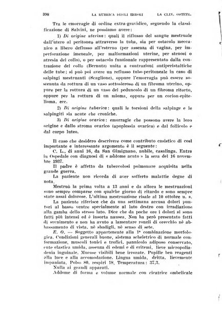 La clinica ostetrica rivista di ostetricia, ginecologia e pediatria. - A. 1, n. 1 (1899)-a. 40, n. 12 (dic. 1938)