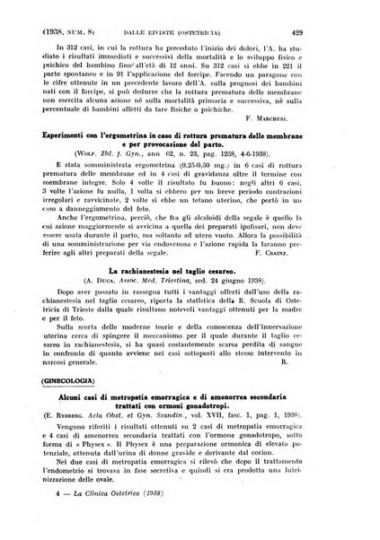 La clinica ostetrica rivista di ostetricia, ginecologia e pediatria. - A. 1, n. 1 (1899)-a. 40, n. 12 (dic. 1938)