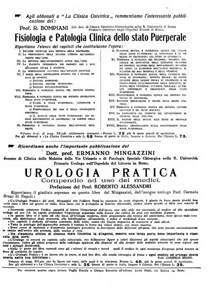 La clinica ostetrica rivista di ostetricia, ginecologia e pediatria. - A. 1, n. 1 (1899)-a. 40, n. 12 (dic. 1938)