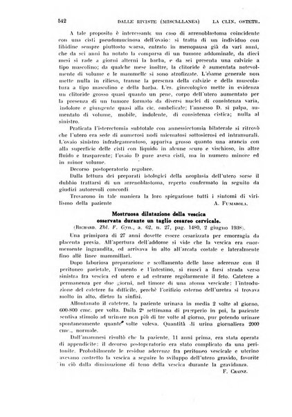 La clinica ostetrica rivista di ostetricia, ginecologia e pediatria. - A. 1, n. 1 (1899)-a. 40, n. 12 (dic. 1938)