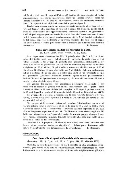 La clinica ostetrica rivista di ostetricia, ginecologia e pediatria. - A. 1, n. 1 (1899)-a. 40, n. 12 (dic. 1938)