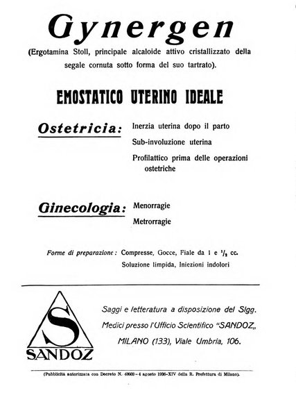 La clinica ostetrica rivista di ostetricia, ginecologia e pediatria. - A. 1, n. 1 (1899)-a. 40, n. 12 (dic. 1938)