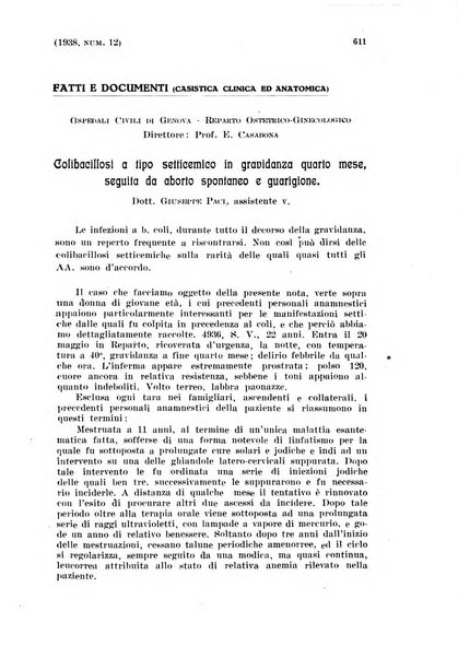 La clinica ostetrica rivista di ostetricia, ginecologia e pediatria. - A. 1, n. 1 (1899)-a. 40, n. 12 (dic. 1938)