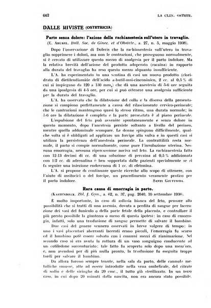 La clinica ostetrica rivista di ostetricia, ginecologia e pediatria. - A. 1, n. 1 (1899)-a. 40, n. 12 (dic. 1938)