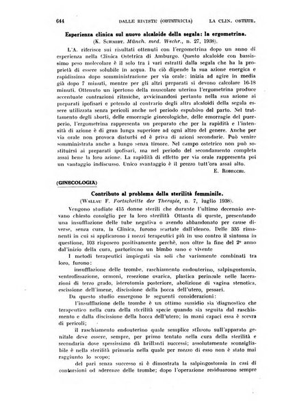 La clinica ostetrica rivista di ostetricia, ginecologia e pediatria. - A. 1, n. 1 (1899)-a. 40, n. 12 (dic. 1938)