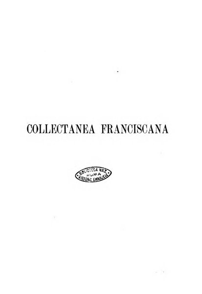 Collectanea franciscana periodicum trimestre PP. Collegii Assisiensis S. Laurentii a Brundusio Ord. min. cap. editum