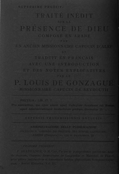 Collectanea franciscana periodicum trimestre PP. Collegii Assisiensis S. Laurentii a Brundusio Ord. min. cap. editum