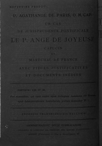 Collectanea franciscana periodicum trimestre PP. Collegii Assisiensis S. Laurentii a Brundusio Ord. min. cap. editum