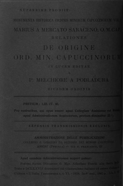 Collectanea franciscana periodicum trimestre PP. Collegii Assisiensis S. Laurentii a Brundusio Ord. min. cap. editum