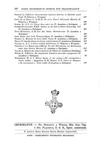 Collectanea franciscana periodicum trimestre PP. Collegii Assisiensis S. Laurentii a Brundusio Ord. min. cap. editum