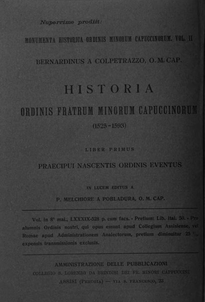 Collectanea franciscana periodicum trimestre PP. Collegii Assisiensis S. Laurentii a Brundusio Ord. min. cap. editum