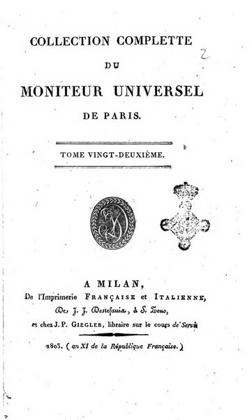 Collection complètte du Moniteur universel de Paris