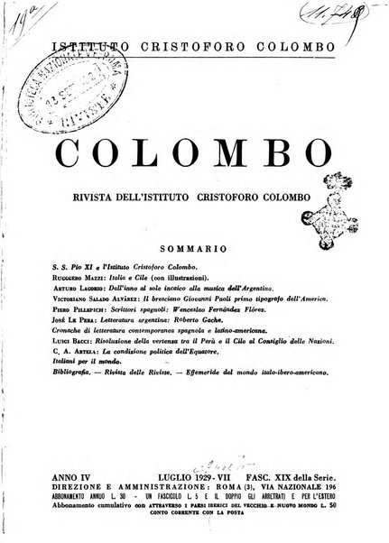 Colombo rivista bimestrale dell'Istituto Cristoforo Colombo