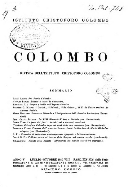 Colombo rivista bimestrale dell'Istituto Cristoforo Colombo